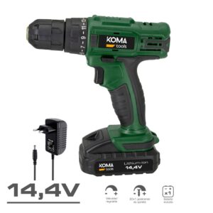Maletín con taladro atornillador a batería 14.4 1.500mah