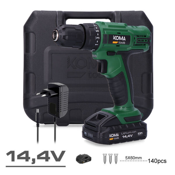 Maletín con taladro atornillador a batería 14.4 1.500mah - Imagen 3