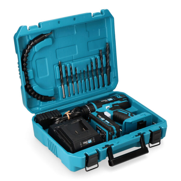 Kit maletín taladro percutoratornillador 20 v con batería 2.0ah y cargador. 20,5 x 22 cm - Imagen 3
