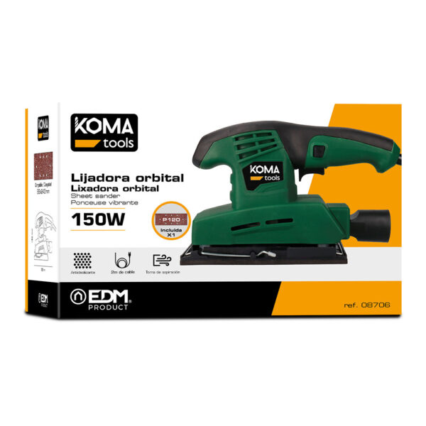 Lijadora orbital electrica 150w 25,2x15,8cm - Imagen 2