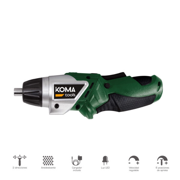 Atornillador a bateria reversible 3,6v litio 1300mah 17,5x14,8cm - Imagen 2