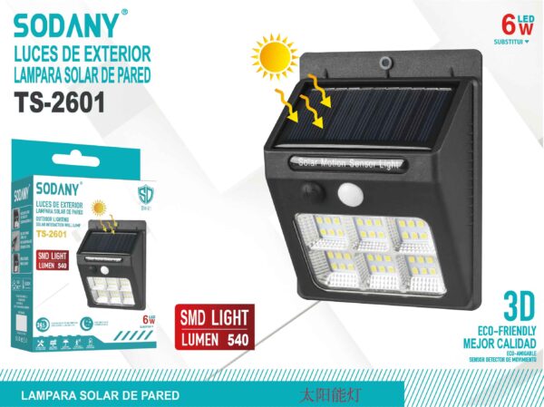 Lampara solar de pared ts-2601 - Imagen 2