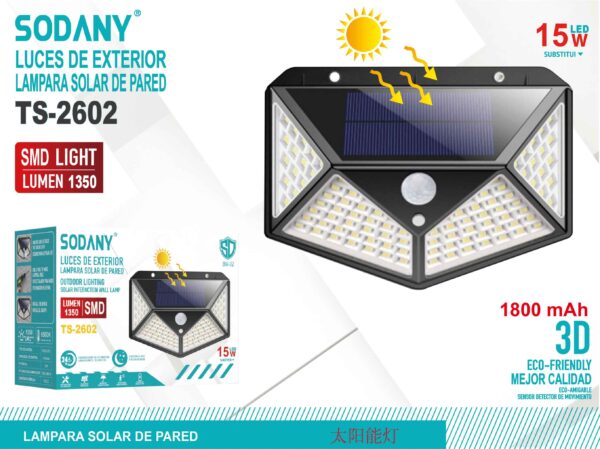 Lampara solar de pared ts-2602 - Imagen 2