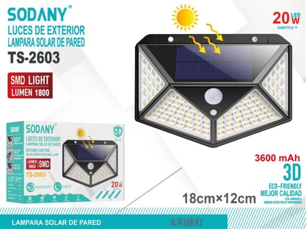 Lampara solar de pared ts-2603 - Imagen 2