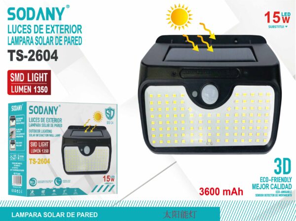 Lampara solar de pared ts-2604 - Imagen 2