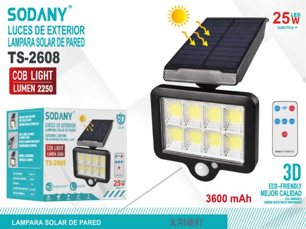 Lampara solar de pared ts-2608 - Imagen 2