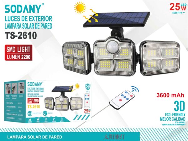 Lampara solar de pared ts-2610 - Imagen 2