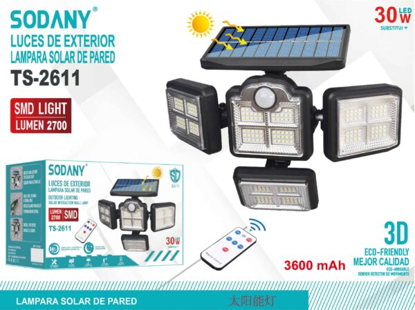 Lampara solar de pared ts-2611 - Imagen 2