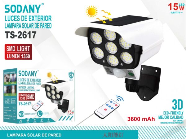 Lampara solar de pared ts-2617 - Imagen 2
