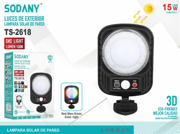 Lampara solar de pared ts-2618 - Imagen 2
