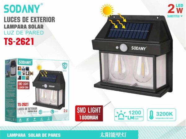 Lampara solar de pared ts-2621 - Imagen 2
