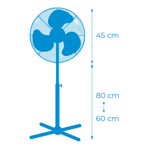 Ventilador de pie, blanco, potencia 45 w - Imagen 3