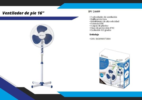 Ventilador de pie 16" - Imagen 2