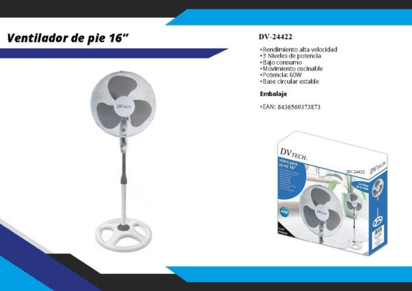 Ventilador de pie 16" - Imagen 2