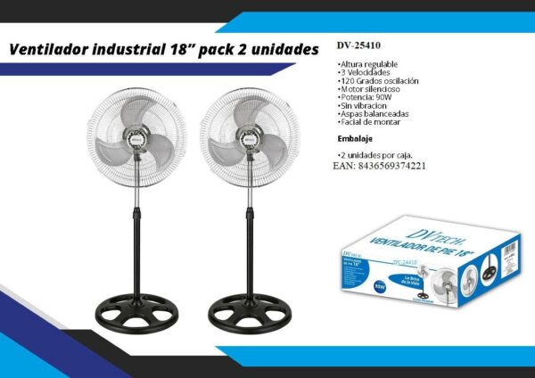 Ventilador industrial 18" pack 2 unidades - Imagen 2
