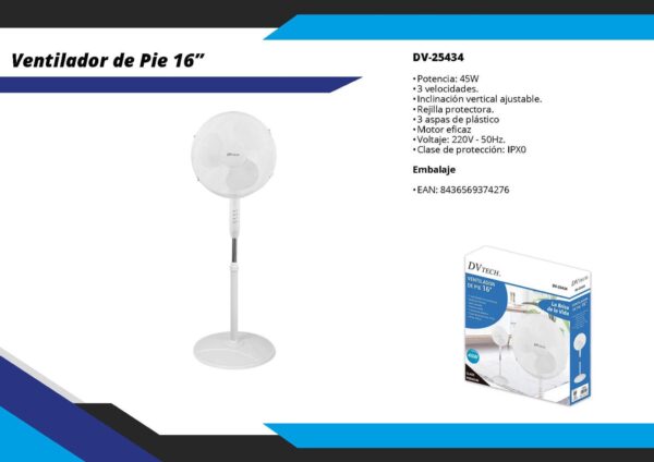 Ventilador de Pie 16" - Imagen 2