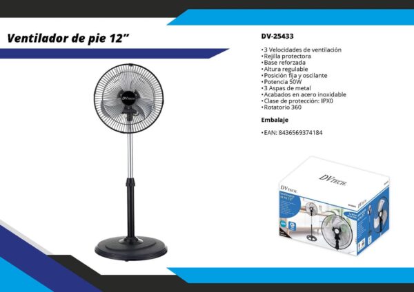 Ventilador de pie 12" - Imagen 2
