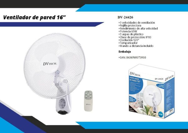 Ventilador de pared 16" - Imagen 2