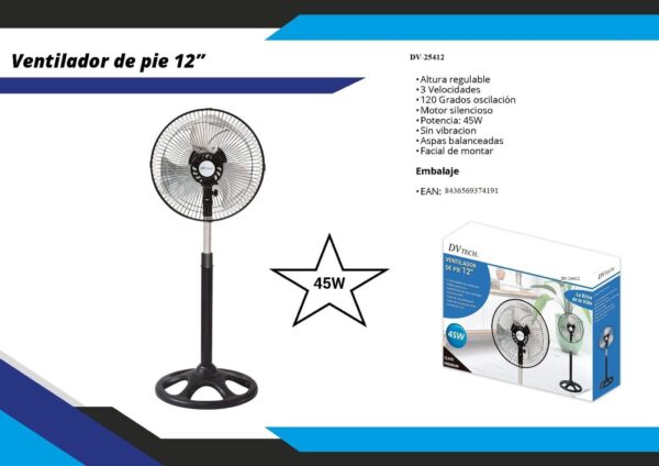 Ventilador de pie 12" - Imagen 2