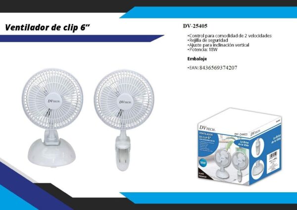 Ventilador de clip 6" - Imagen 2