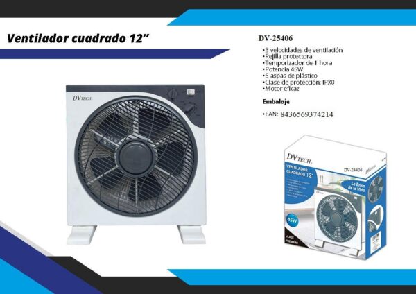 Ventilador cuadrado 12" - Imagen 2