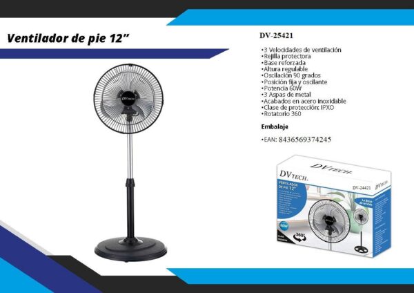 Ventilador de pie 12" - Imagen 2